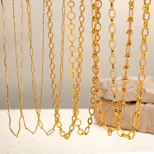 Stainless Steel Jewelry Chain, 304 Stainless Steel, gold color plated, fashion jewelry, golden, Sold By PC