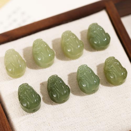 Hetian Jade goutte, bête sauvage Fabuleuse, gravé, plus de couleurs à choisir, 12.50x17mm, Vendu par PC