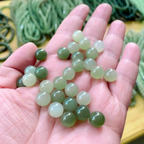 Hetian Jade Perle de demi-trou, Rond, poli, DIY & normes différentes pour le choix, plus de couleurs à choisir, 10PC/sac, Vendu par sac