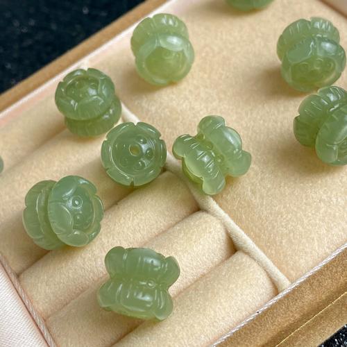 Hetian Jade goutte, Lotus, poli, DIY, Couleur aléatoire, 9.50x8.50mm, Vendu par PC