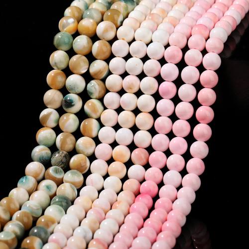 Натуральные пресноводные бусы оболочки, Ракушка, Круглая, полированный, DIY, Много цветов для выбора, продается Strand