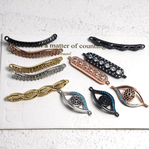 Цирконий Micro Pave Латунный разъем, Латунь, Другое покрытие, DIY & инкрустированное микро кубического циркония, Много цветов для выбора, не содержит никель, свинец, 110x80x70mm, продается сумка