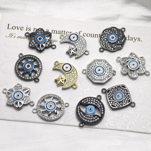 Цирконий Micro Pave Латунный разъем, Латунь, Другое покрытие, DIY & инкрустированное микро кубического циркония, Много цветов для выбора, не содержит никель, свинец, 110x70x60mm, продается сумка