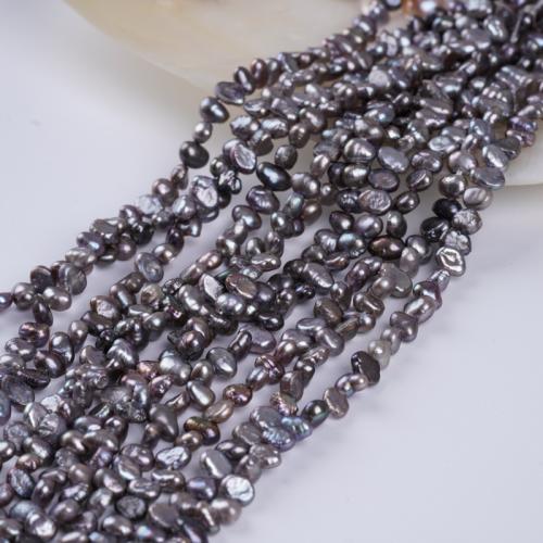 Keshi Cultured Freshwater Pearl Beads, DIY, grey, 4-5mm, Sold Per 18 Strand