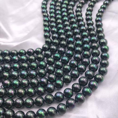 Perlas de Cristal, Perlas de vidrio, Bricolaje, verde, 6-10mm, Vendido para 38 Sarta