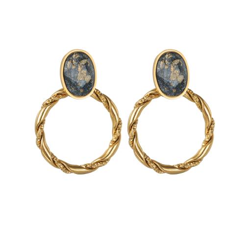 Stainless Steel Stud Earrings, 304 Stainless Steel, with Resin, plated, fashion jewelry & for woman & hollow, more colors for choice, Sold By Pair