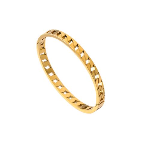 Stainless Steel Bangle, 304 Stainless Steel, plated, fashion jewelry & for woman & hollow, more colors for choice, Inner diameter :60mm, Sold By PC