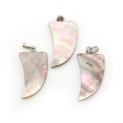 Shell Pendants, Black Lip Shell, with Wax Cord & Iron, fashion jewelry, mixed colors, 10x29mm, Length:45 cm, Sold By PC