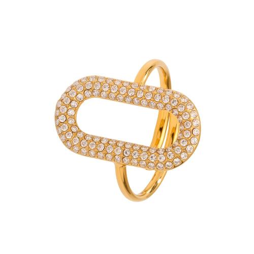 Cubic Zirconia Stainless Steel Finger Ring, 304 Stainless Steel, plated, different styles for choice & micro pave cubic zirconia & for woman, Sold By PC