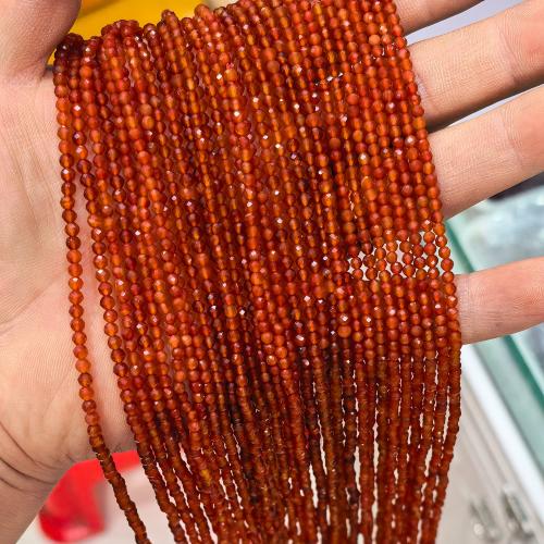 Natural Red Agate Beads, DIY, red, 2-3mm, Sold Per 38 cm Strand