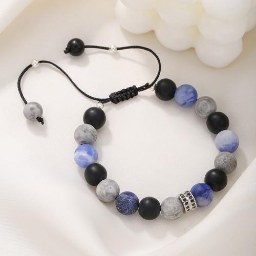 Bracelets de pierres précieuses, Pierre naturelle, avec alliage de zinc, Placage de couleur d'or, bijoux de mode, plus de couleurs à choisir, Vendu par PC