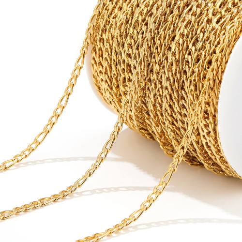 Stainless Steel Curb Chain, 304 Stainless Steel, gold color plated, DIY, more colors for choice, 2m/Bag, Sold By Bag
