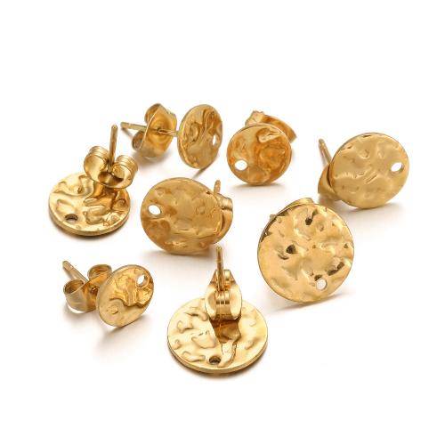 Stainless Steel Earring Stud Component, 304 Stainless Steel, gold color plated, DIY, more colors for choice, 10PCs/Bag, Sold By Bag