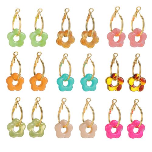 Edelstahl Tropfen Ohrring, 304 Edelstahl, mit Harz, plattiert, Modeschmuck & für Frau & hohl, keine, verkauft von Paar