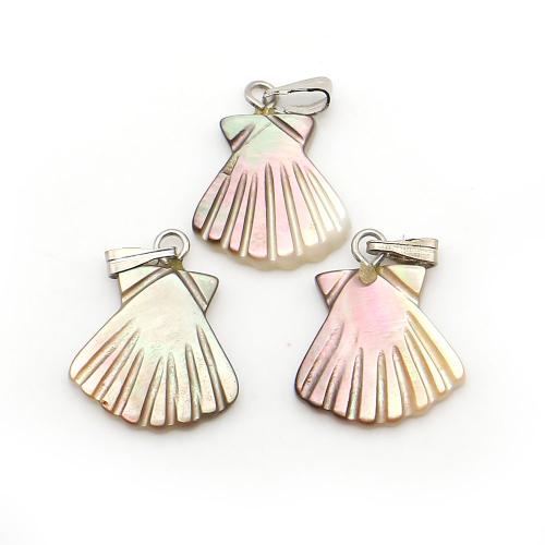 Черная-Лип-Шелл подвеска, с Восковой шнур & Железо, Раковина, DIY, разноцветный, 14x18mm, длина:45 см, продается PC