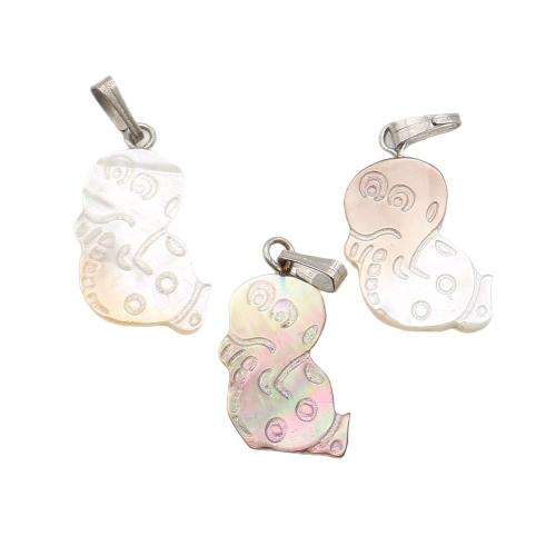 Подвески из натуральных желтых ракушек, с Восковой шнур & Железо, Змея, DIY, Много цветов для выбора, 15x22mm, продается PC