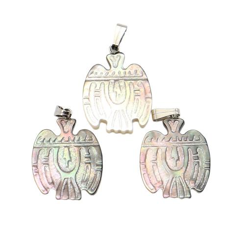 Черная-Лип-Шелл подвеска, с Восковой шнур & Железо, Орел, DIY, Много цветов для выбора, 18x24mm, продается PC