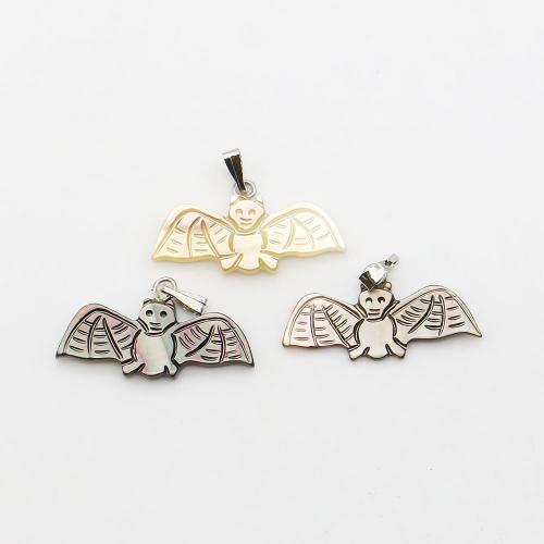 Подвески из ракушек, Морская раковина, с Восковой шнур & Железо, Летучая мышь, DIY, Много цветов для выбора, 14x26mm, продается PC