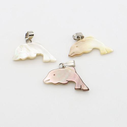Подвески из ракушек, Морская раковина, с Восковой шнур & Железо, Дельфин, DIY, Много цветов для выбора, 12x24mm, продается PC