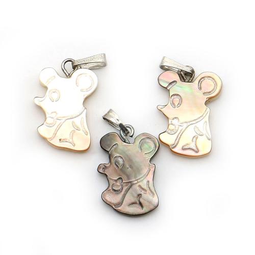 Подвески из ракушек, Морская раковина, с Восковой шнур & Железо, Мышь, DIY, Много цветов для выбора, 12x19mm, продается PC