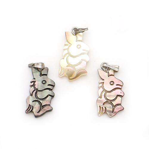 Подвески из ракушек, Морская раковина, с Восковой шнур & Железо, Заяц, DIY, Много цветов для выбора, 11x22mm, продается PC