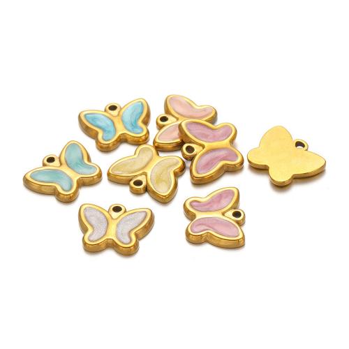 Нержавеющая сталь животных Подвески, Нержавеющая сталь 304, плакирован золотом, DIY & эмаль, Много цветов для выбора, 5ПК/сумка, продается сумка