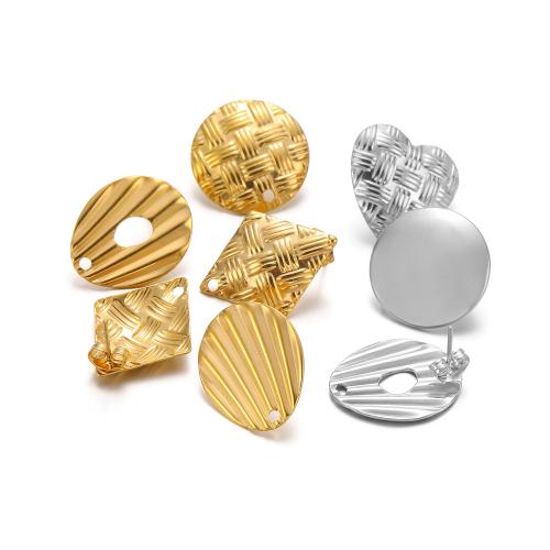 Stainless Steel Earring Stud Component, 304 Stainless Steel, gold color plated, DIY, more colors for choice, 10PCs/Bag, Sold By Bag