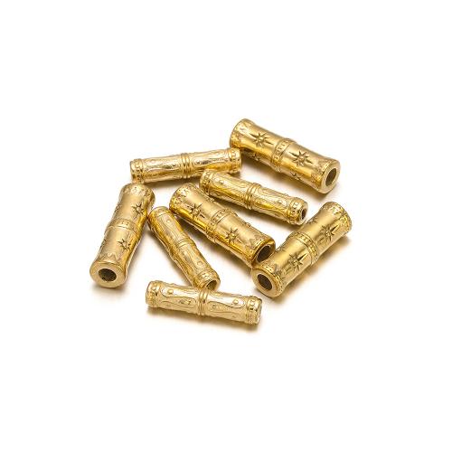 Granos del tubo de acero inoxidable, acero inoxidable 304, chapado en color dorado, Bricolaje, dorado, 5PCs/Bolsa, Vendido por Bolsa