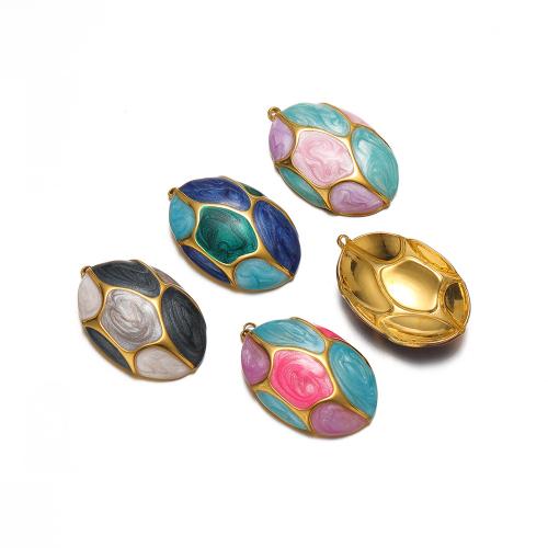 Ювелирные подвески из нержавеющей стали, Нержавеющая сталь 304, плакирован золотом, DIY & эмаль, Много цветов для выбора, 5ПК/сумка, продается сумка