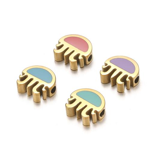 Нержавеющая сталь животных Подвески, Нержавеющая сталь 304, плакирован золотом, DIY & эмаль, Много цветов для выбора, 5ПК/сумка, продается сумка