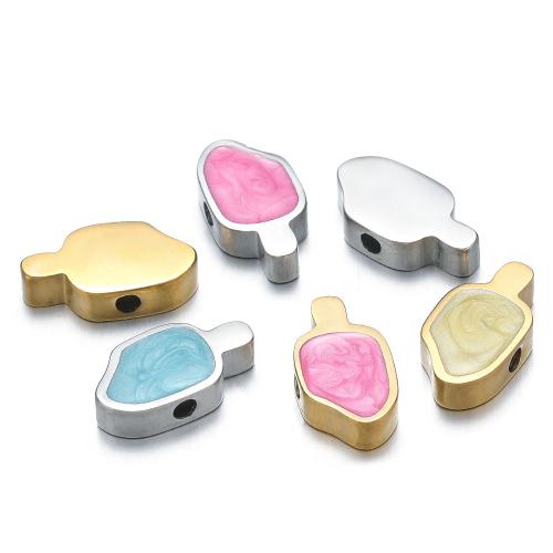 Ювелирные подвески из нержавеющей стали, Нержавеющая сталь 304, плакирован золотом, DIY & эмаль, Много цветов для выбора, 5ПК/сумка, продается сумка