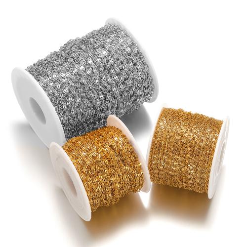 Edelstahl-Schmuck -Kette, 304 Edelstahl, goldfarben plattiert, DIY, keine, 2m/Tasche, verkauft von Tasche