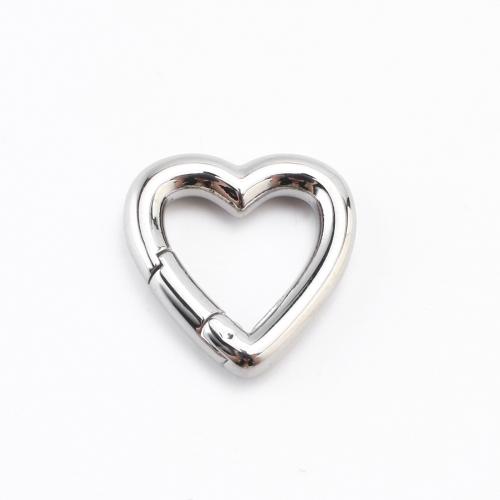 304 Stainless Steel Snap Clasp, Heart, DIY, original color, 14x14x2.50mm, Sold By PC