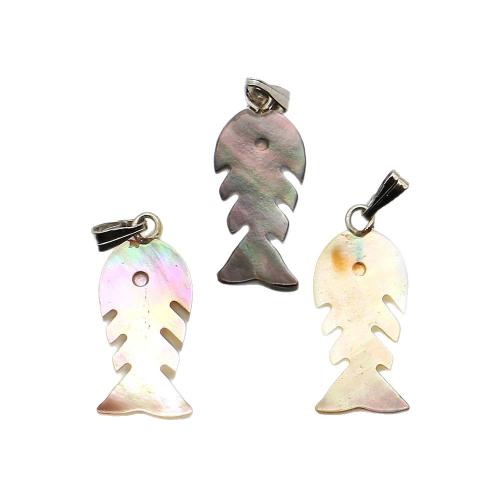 Black+Lip+Shell Anhänger, mit Wachsschnur & Eisen, Fischgräte, DIY, gemischte Farben, 10x23mm, verkauft von PC