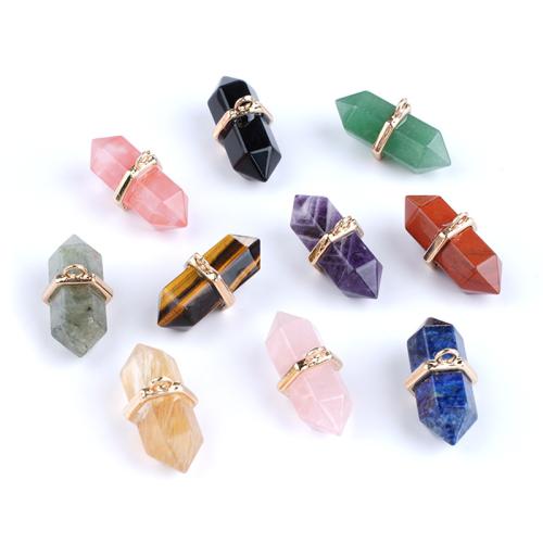 Gemstone Pendants Jewelry, Brass, polished, DIY & different materials for choice, Sold By PC