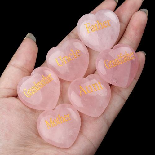 Quartz Decoration, Heart, polished, DIY, pink, Sold By PC