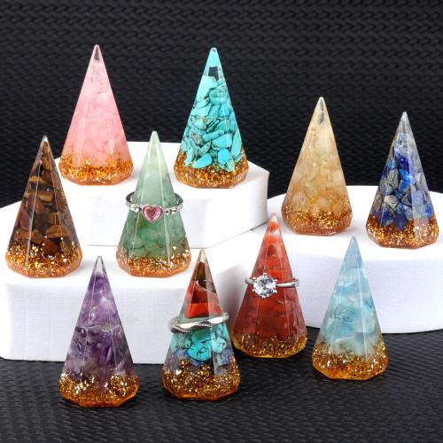 Resin Ring Display, with Gemstone, polished, different materials for choice, Sold By PC