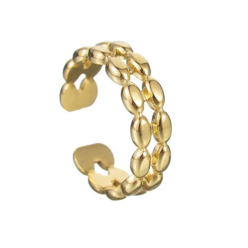 Stainless Steel Finger Ring, 304 Stainless Steel, plated, fashion jewelry & for woman & hollow, golden, Sold By PC