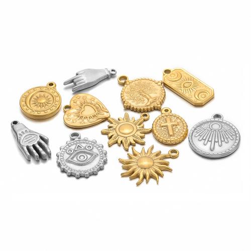 Stainless Steel Pendants, 304 Stainless Steel, gold color plated, DIY, more colors for choice, 5PCs/Bag, Sold By Bag