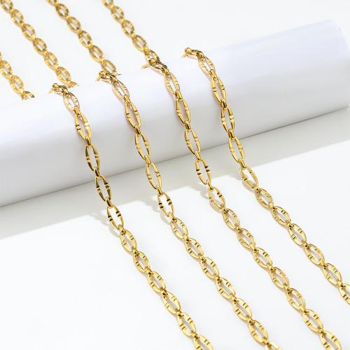 Edelstahl-Schmuck -Kette, 304 Edelstahl, goldfarben plattiert, DIY, keine, verkauft von m