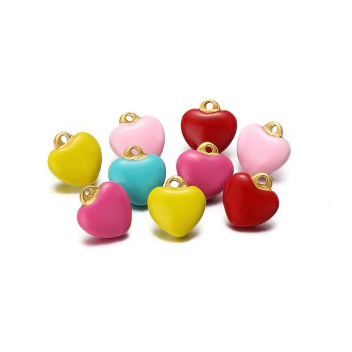 Stainless Steel Heart Pendants, 304 Stainless Steel, gold color plated, DIY & enamel, more colors for choice, 5PCs/Bag, Sold By Bag