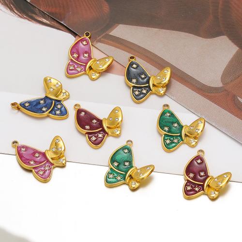 Edelstahl Tieranhänger, 304 Edelstahl, goldfarben plattiert, DIY & Emaille & mit Strass, keine, 10PCs/Tasche, verkauft von Tasche