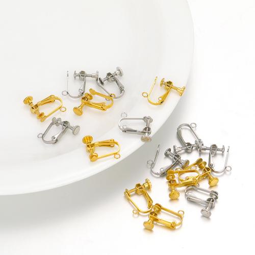 Stainless Steel Clip On Earring Finding, 304 Stainless Steel, gold color plated, DIY, more colors for choice, 10PCs/Bag, Sold By Bag