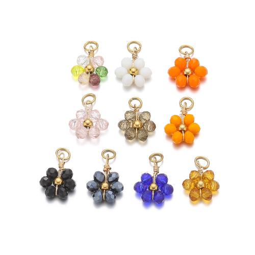 Crystal Pendants, 304 Stainless Steel, with Crystal, gold color plated, DIY, more colors for choice, 20PCs/m, Sold By m