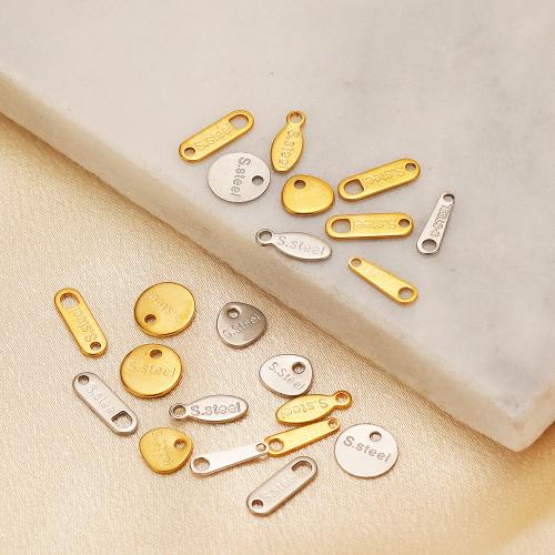 304 Stainless Steel Pendant, gold color plated, DIY, more colors for choice, 50PCs/Bag, Sold By Bag