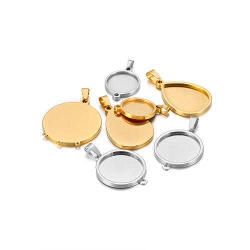 304 Stainless Steel Pendant Setting, gold color plated, DIY, more colors for choice, 5PCs/Bag, Sold By Bag