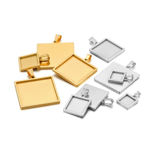 304 Stainless Steel Pendant Setting, gold color plated, DIY, more colors for choice, 5PCs/Bag, Sold By Bag