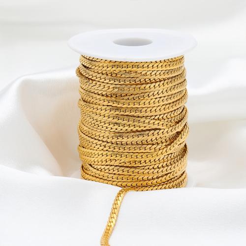 Stainless Steel Curb Chain, 304 Stainless Steel, gold color plated, DIY, more colors for choice, Sold By m