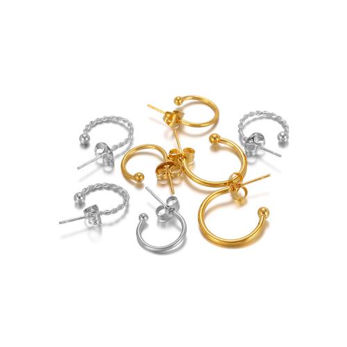 Stainless Steel Earring Stud Component, 304 Stainless Steel, gold color plated, DIY, more colors for choice, 5Pairs/Bag, Sold By Bag
