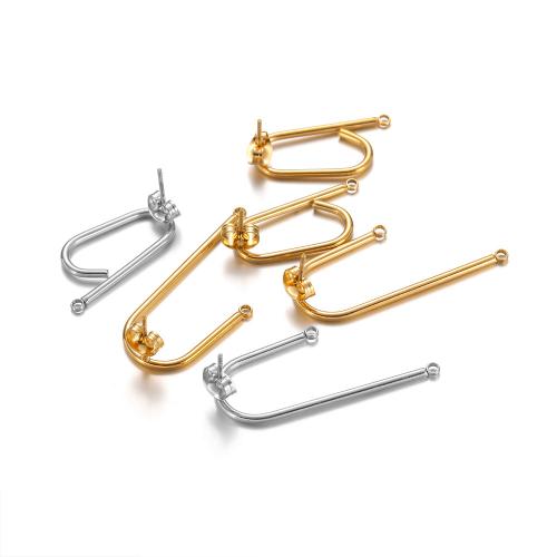 Stainless Steel Earring Stud Component, 304 Stainless Steel, gold color plated, DIY, more colors for choice, 5Pairs/Bag, Sold By Bag